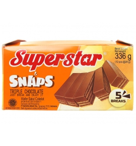 Bánh xốp phủ kem socola Superstar Snaps hộp 336g